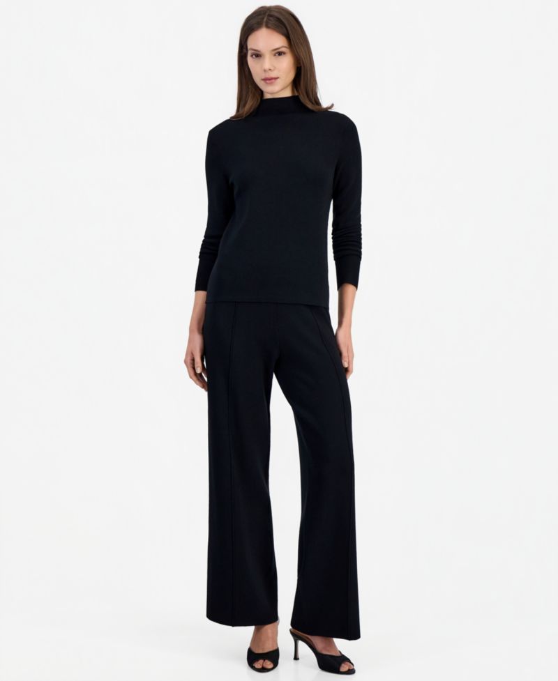 Women's Mock Neck Long-Sleeve Knit Top