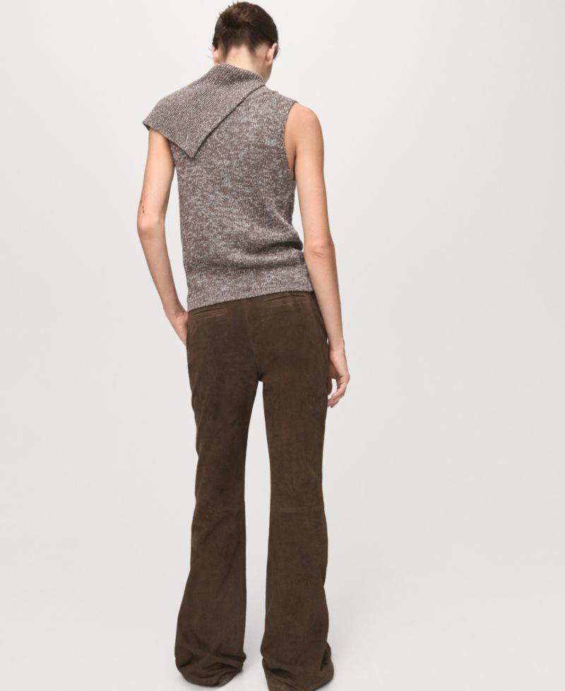 Women's Mottled Wrap Collar Sweater Vest