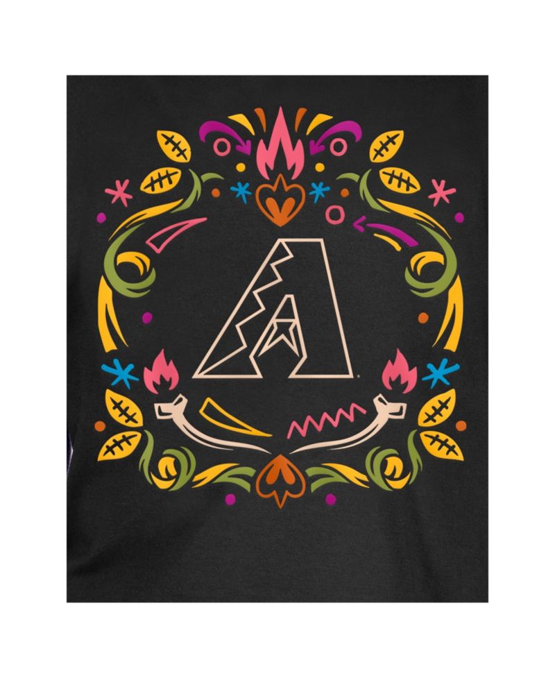 Big Boys and Girls Black Arizona Diamondbacks Día de los Muertos T-Shirt