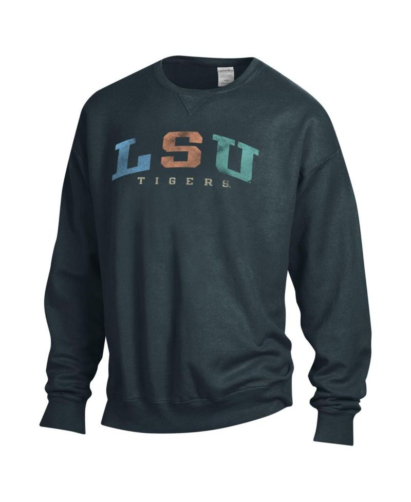 Men's and Women's Gray LSU Tigers Oversized Pullover Sweatshirt