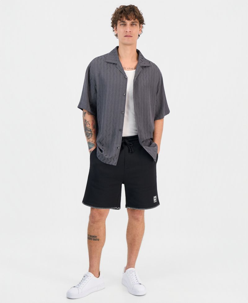 Men's Espino Tonal-Print Short-Sleeve Button Shirt