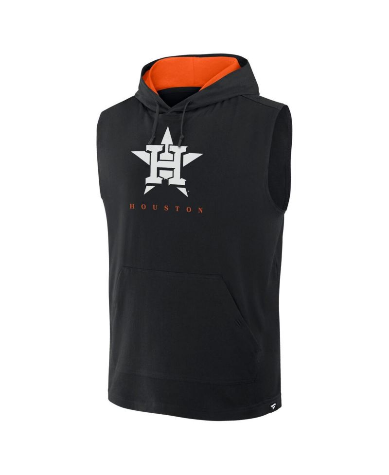 Men's Black Houston Astros Fire Speed Sleeveless Pullover Hoodie