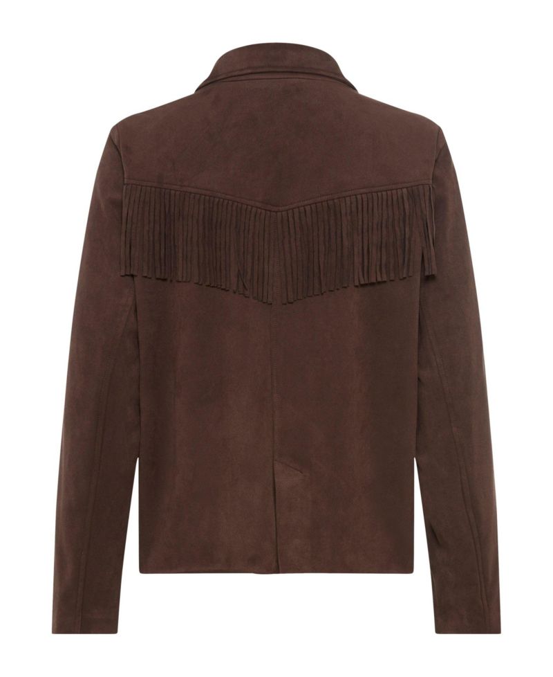 Faux Suede Fringe Jacket