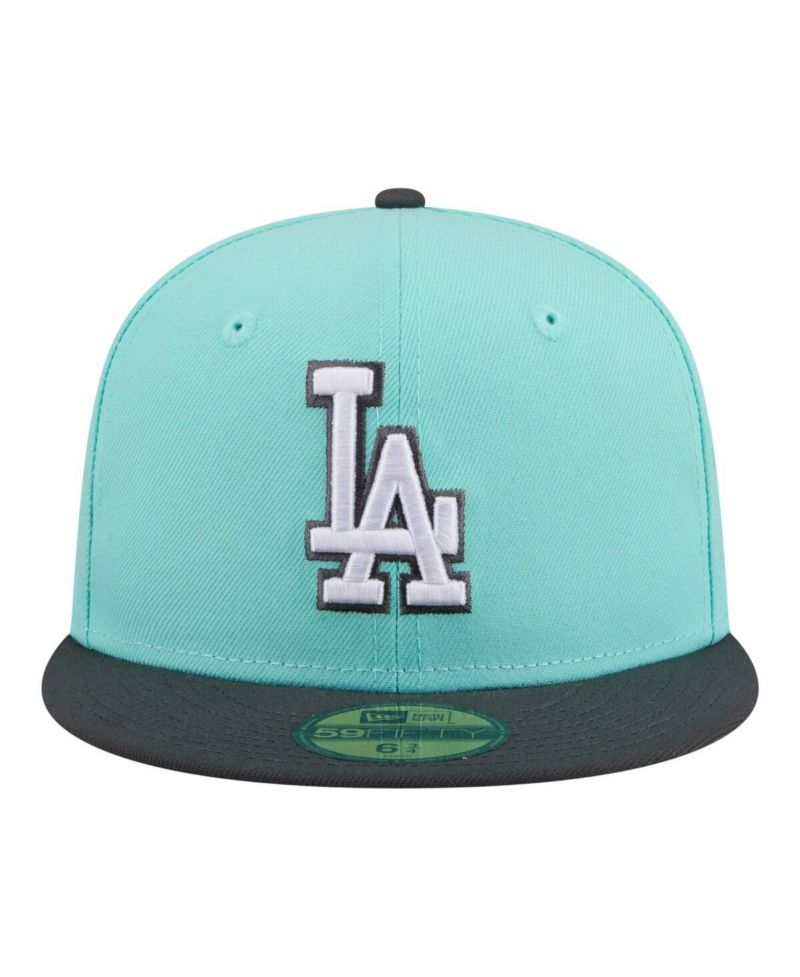 Men's Turquoise/Charcoal Los Angeles Dodgers Two-Tone Color Pack 59FIFTY Fitted Hat