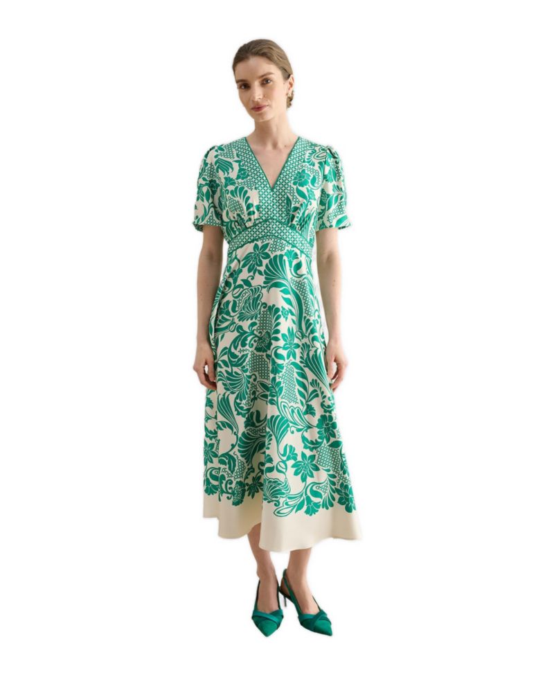 Trelissick V-Neck Fit Flare Dress