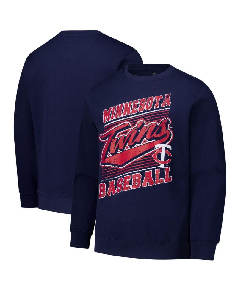 Men's Navy Minnesota Twins Lightweight Crew Sweatshirt