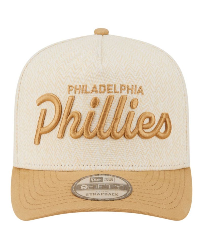 Men's Cream Philadelphia Phillies Herringbone 9FIFTY A-Frame Snapback Hat
