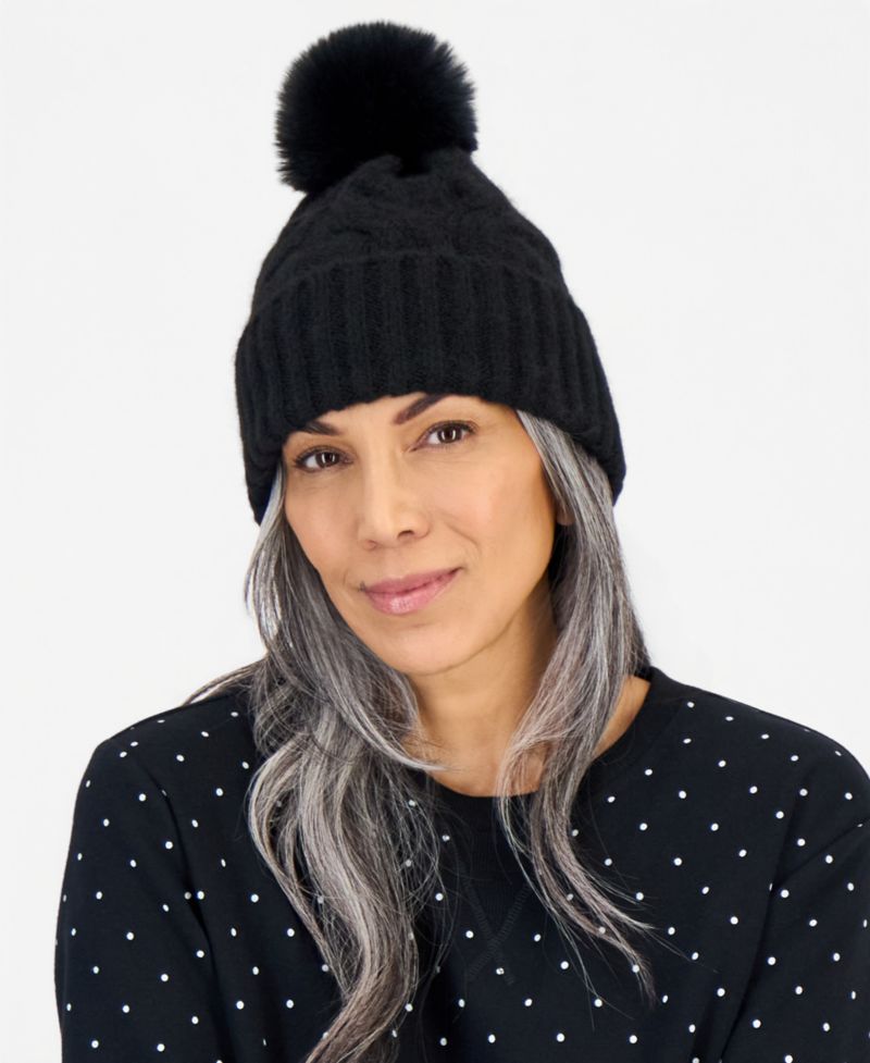 Women's Cable Boucl&eacute; Knit Beanie