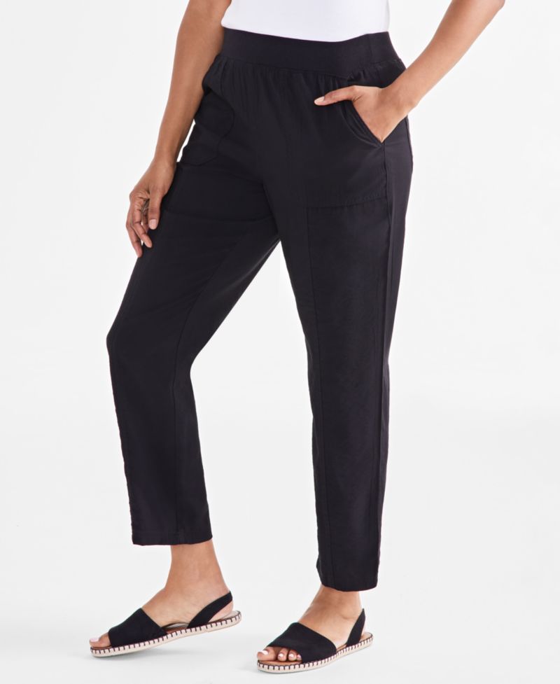 Petite Mid Rise Pull-On Ankle Pants