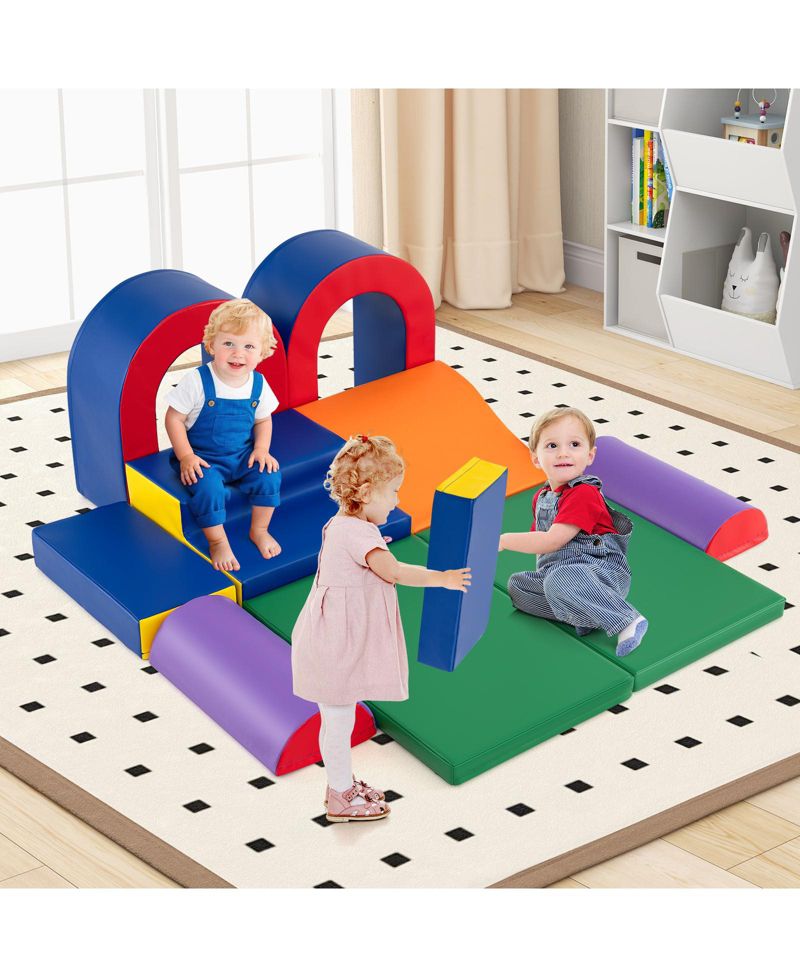 Kids 10-Piece Foam Climber Set with Soft PU Leather Covers
