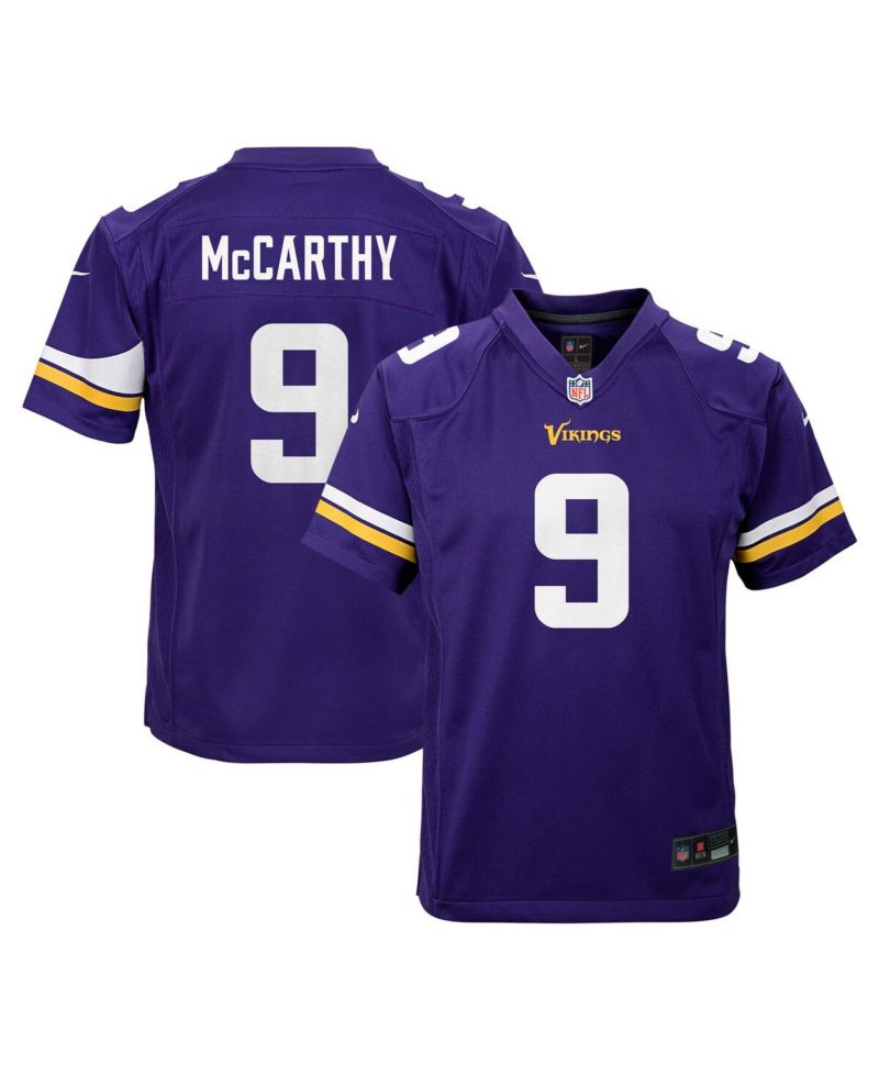 Nike Big Boys and Girls J.J. McCarthy Purple Minnesota Vikings Team Player Game Jersey
