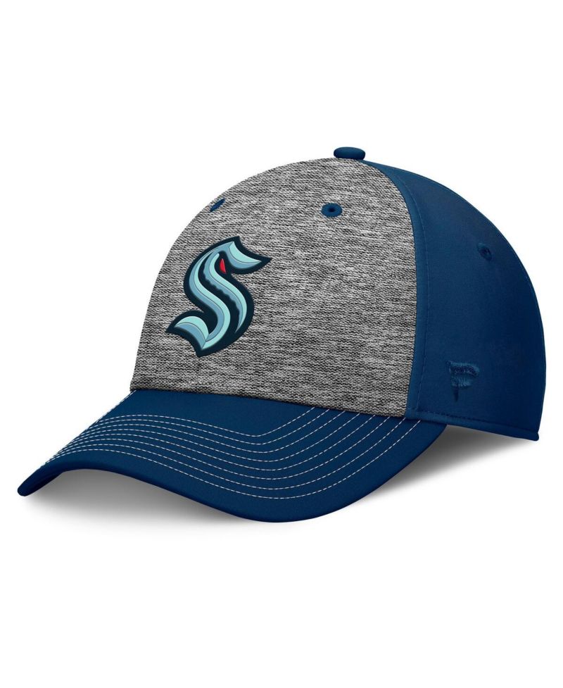 Men's Gray/Navy Seattle Kraken Fundamental Top Shelf 2-Tone Flex Hat