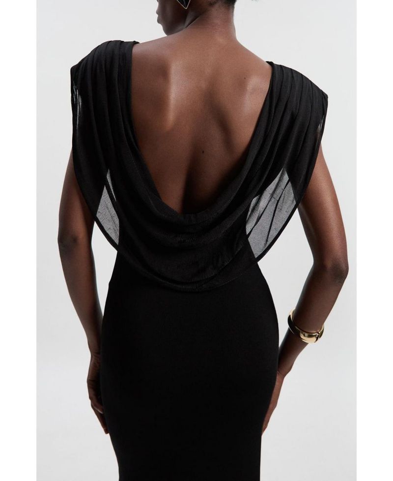 Women's Plunge Back Sleeveless Maxi Dress
