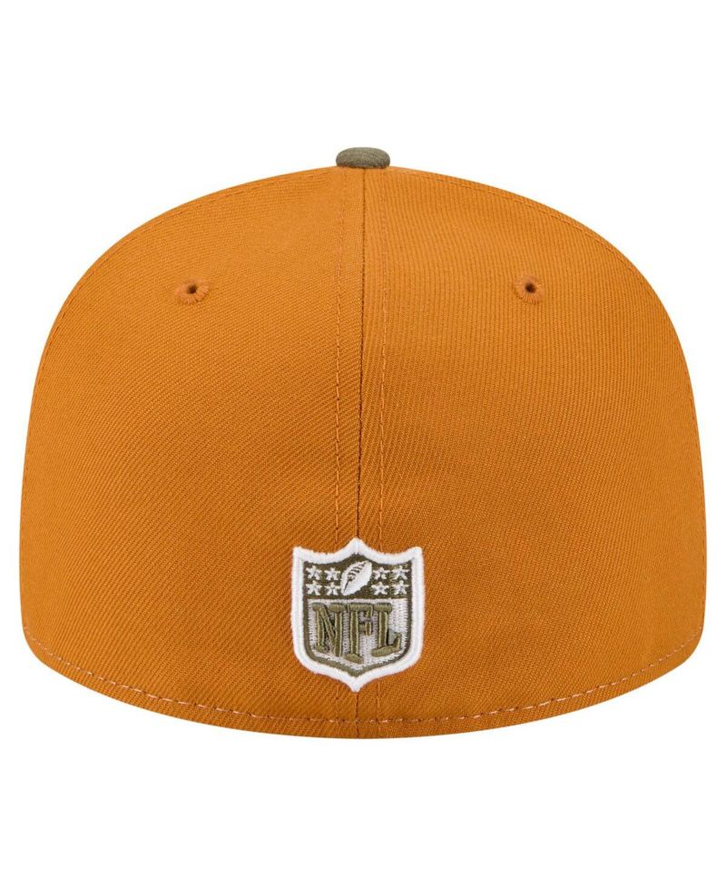 Men's Olive/Brown Kansas City Chiefs Two-Tone Color Pack Split Panel 59FIFTY Fitted Hat