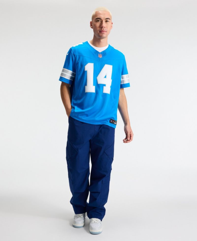 Men's Amon-Ra St. Brown Blue Detroit Lions Vapor F.U.S.E. Stitched Limited Jersey