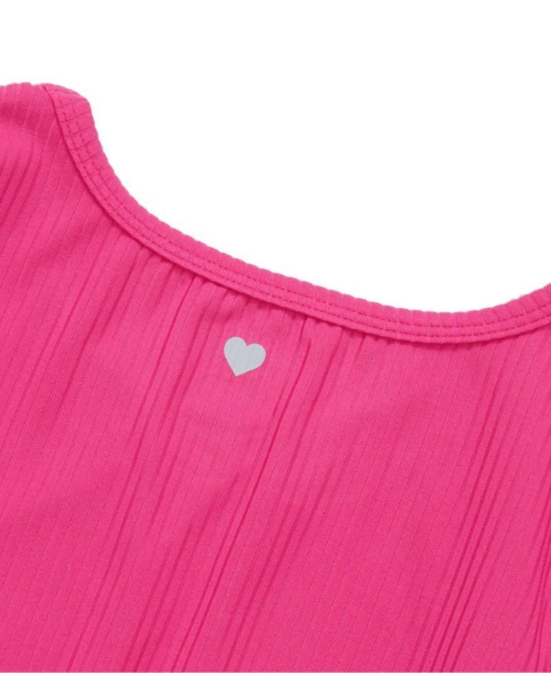 Girls' 4-16 Short-Sleeve Ruched Ribbed T-Shirt