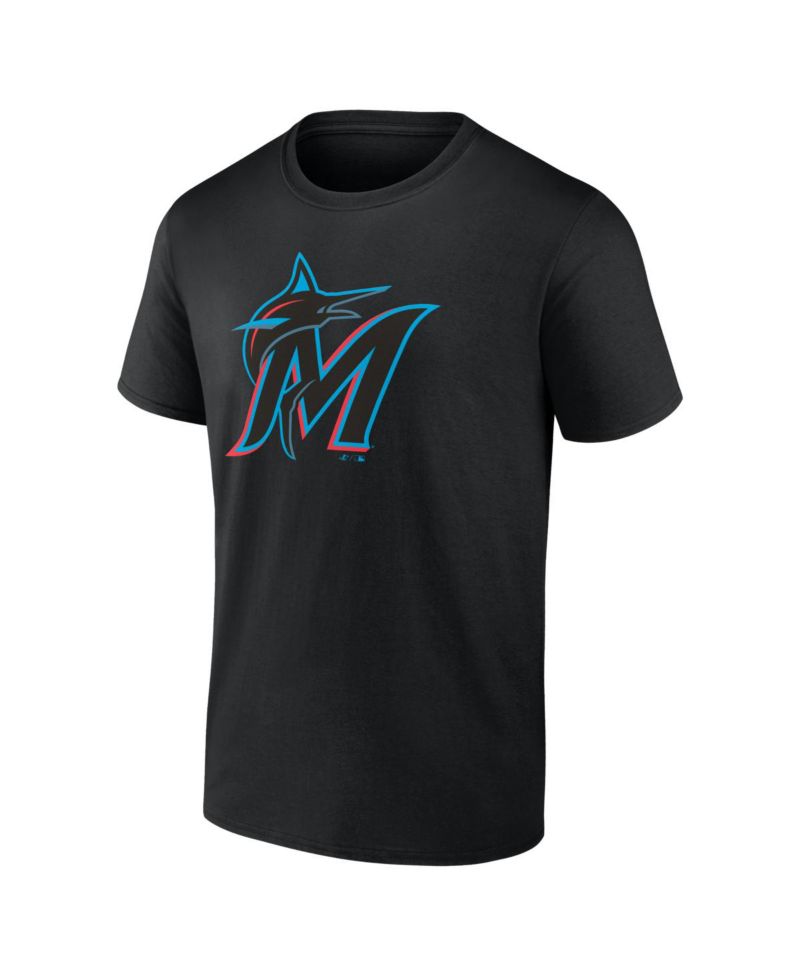 Men's Black Miami Marlins Logo T-Shirt