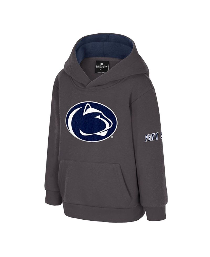 Toddler Charcoal Penn State Nittany Lions Big Logo Volume Fleece Pullover Hoodie