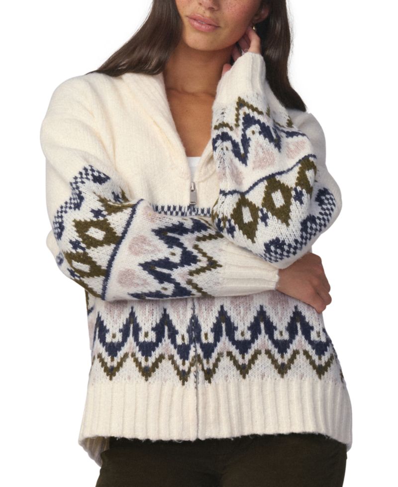 Women's The Inga Fair Isle Shawl Collar Zip-Front Cardigan