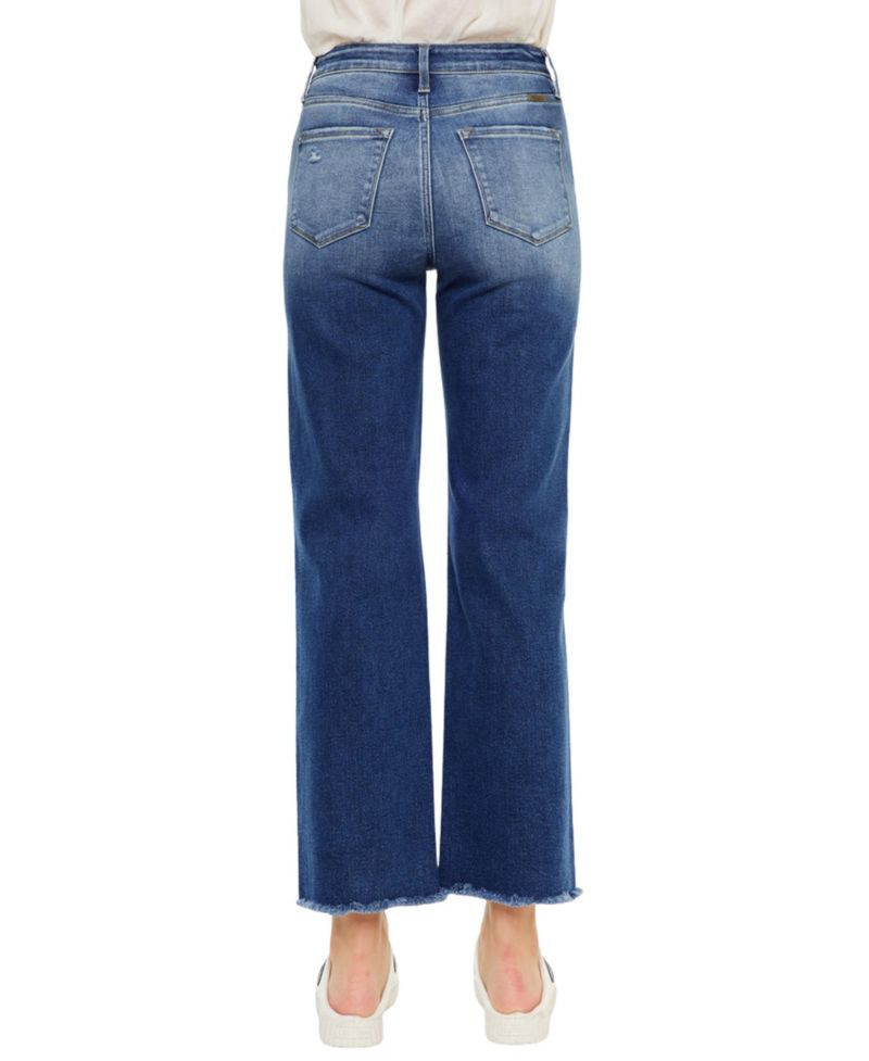 Women's Mollie High Rise Criss Cross Straight Jeans