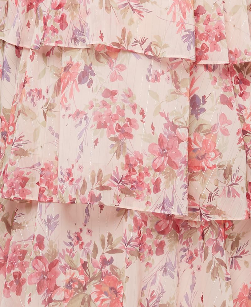 Plus Size Floral-Print Tiered Dress