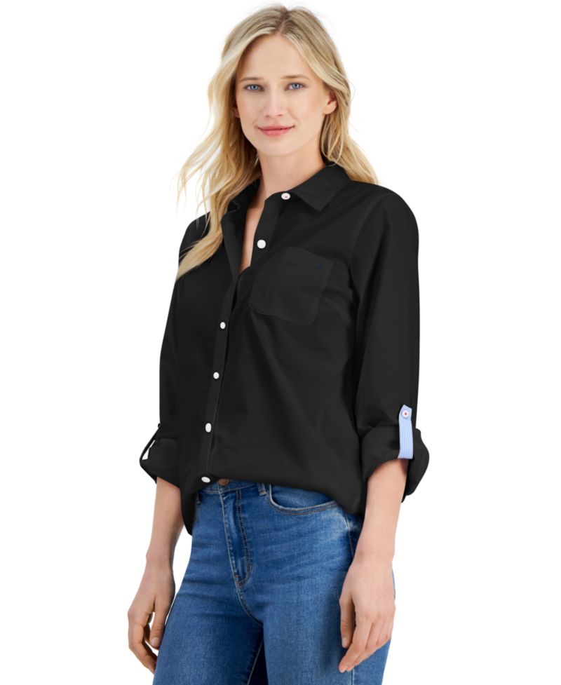 Women's Roll-Tab Button-Front Shirt