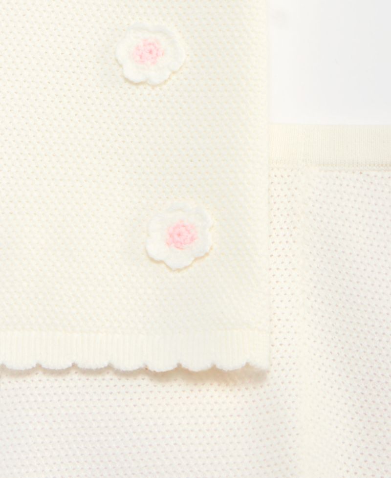 Baby Girls' Crochet Floral Sweater and Pants, 2-Piece Set