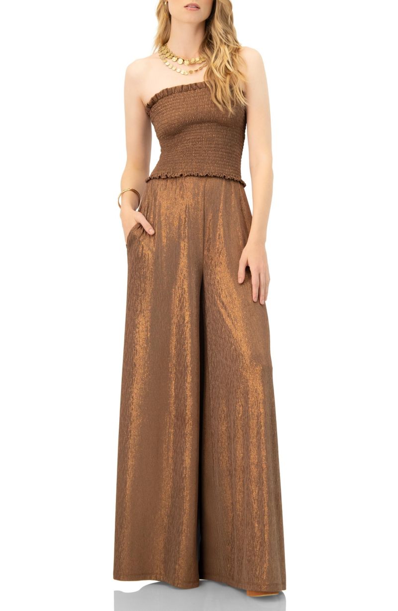 Women's Strapless Wide Leg Jumpsuit
