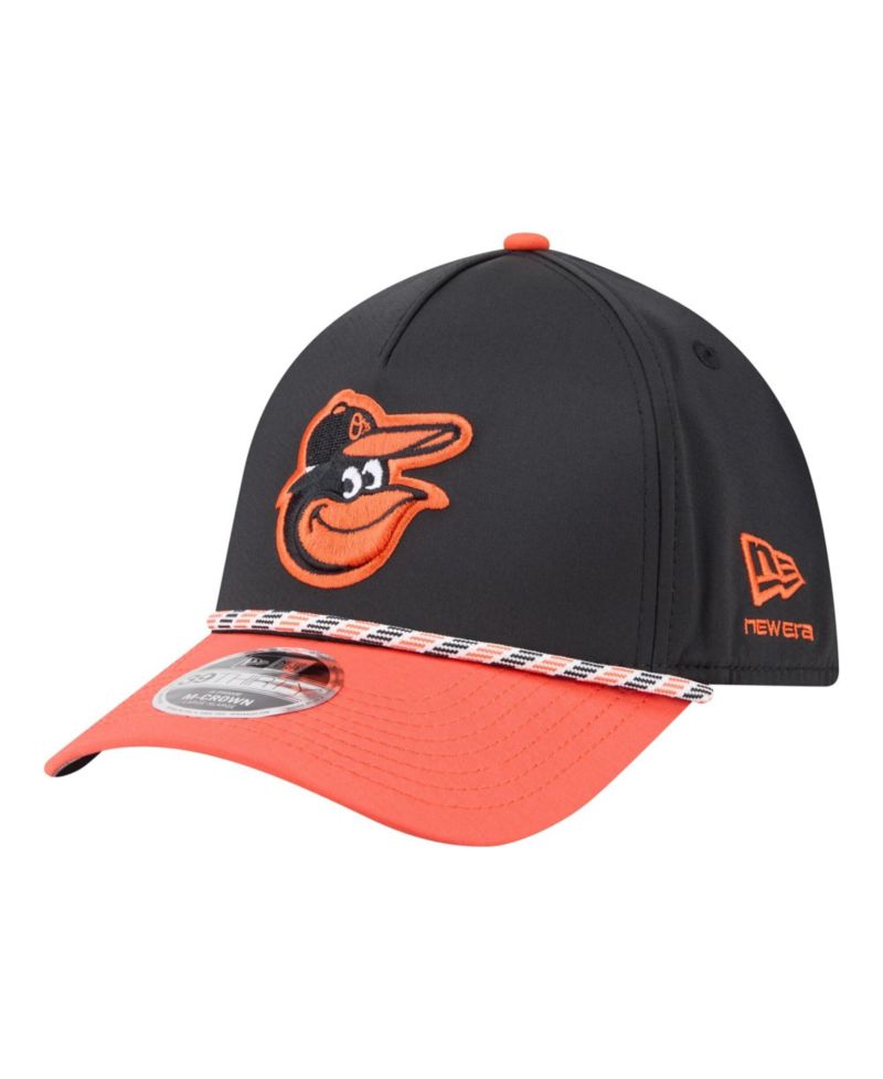 Men's Black/Orange Baltimore Orioles Rope M-Crown A-Frame 39THIRTY Flex Hat