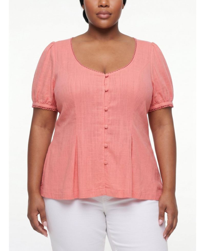 Plus Size Belle Isle Button Front Top