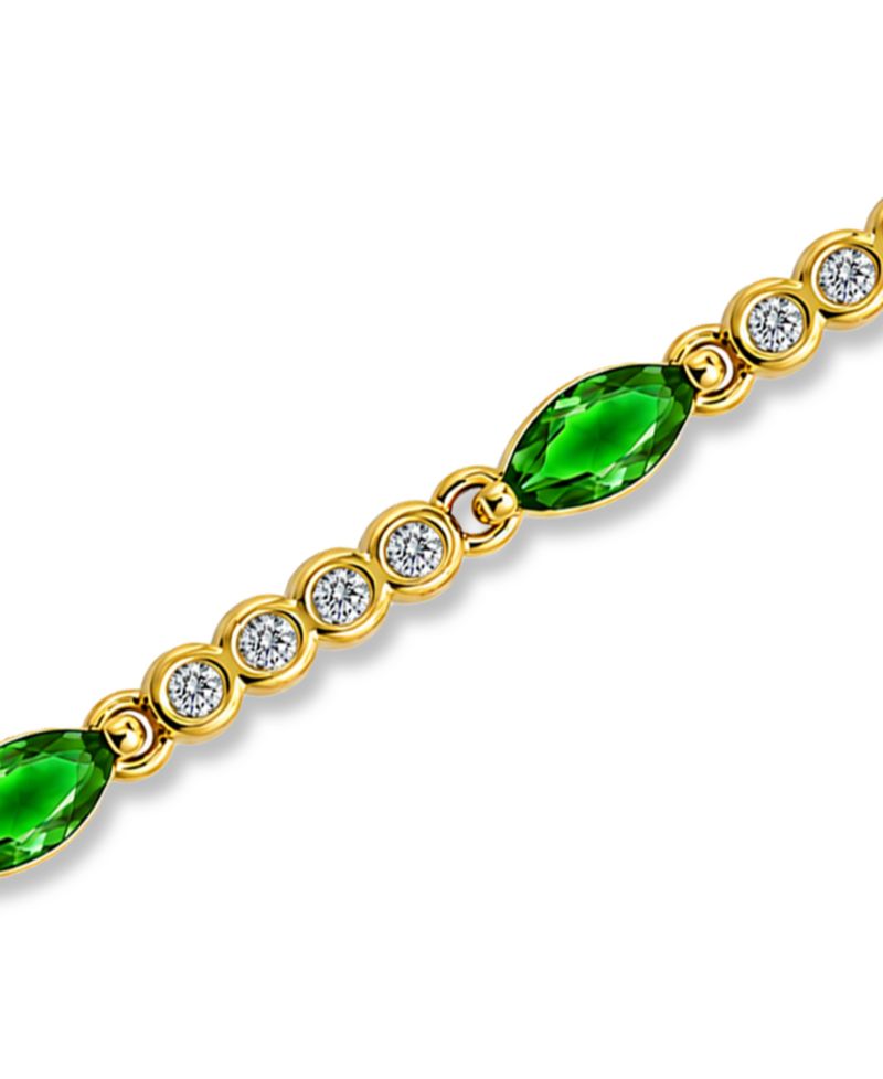 Marquise Emerald Green Cubic Zirconia Stones Bracelet