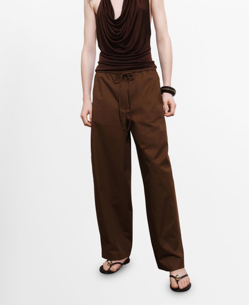 Women's Paper Bag Cotton Pants