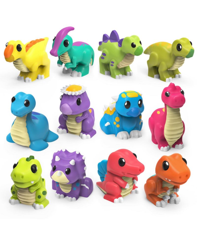 12 Pack Dinosaur Mold Free Bath Toys Sealed No Hole Design Soft Squeezable Float Water Easy Grip Pool Set