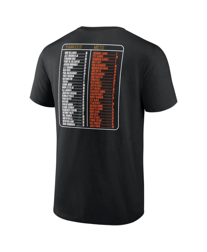 Men's Black New York Yankees vs. New York Mets 2025 Subway Series Roster T-Shirt