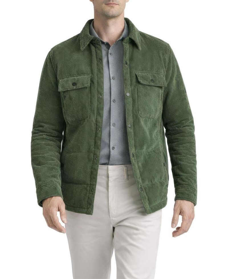 Men's Insulated Puff Corduroy Shirt Jacket