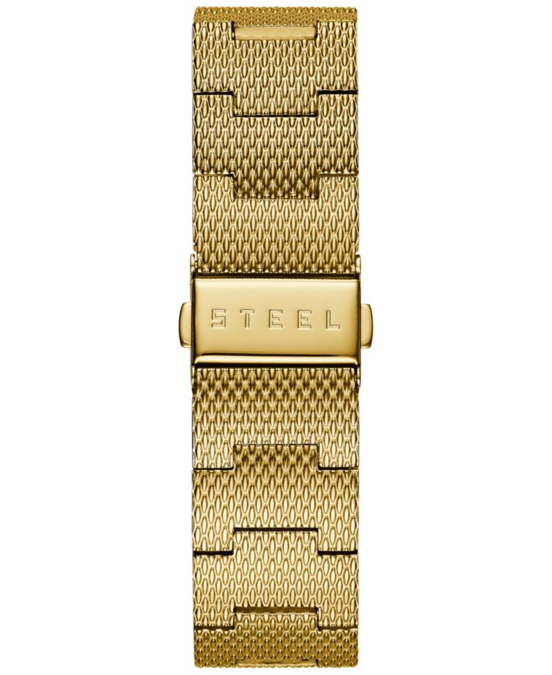 Men's Diamond Accent Gold-Tone Stainless Steel Mesh Bracelet Watch 40mm U0280G3
