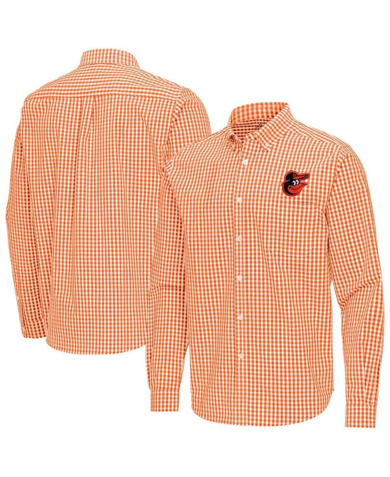 Men's Orange Baltimore Orioles Ellis Woven Tri-Blend Button-Down Shirt