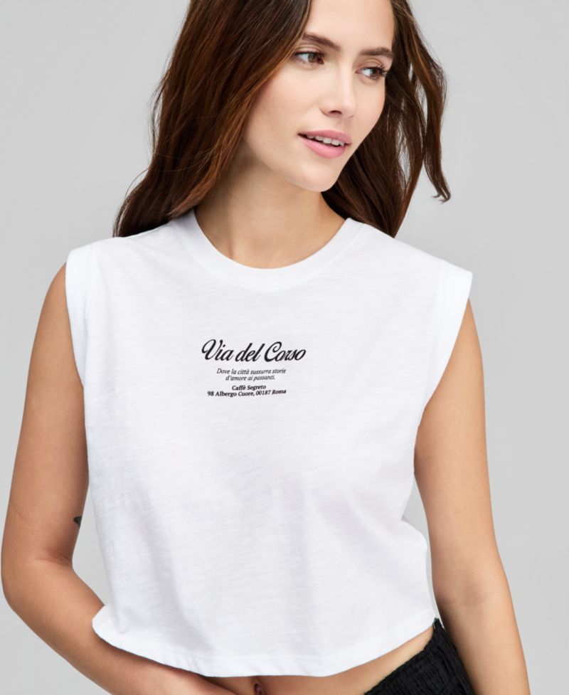 Women's Graphic-Print Muscle Tank Top