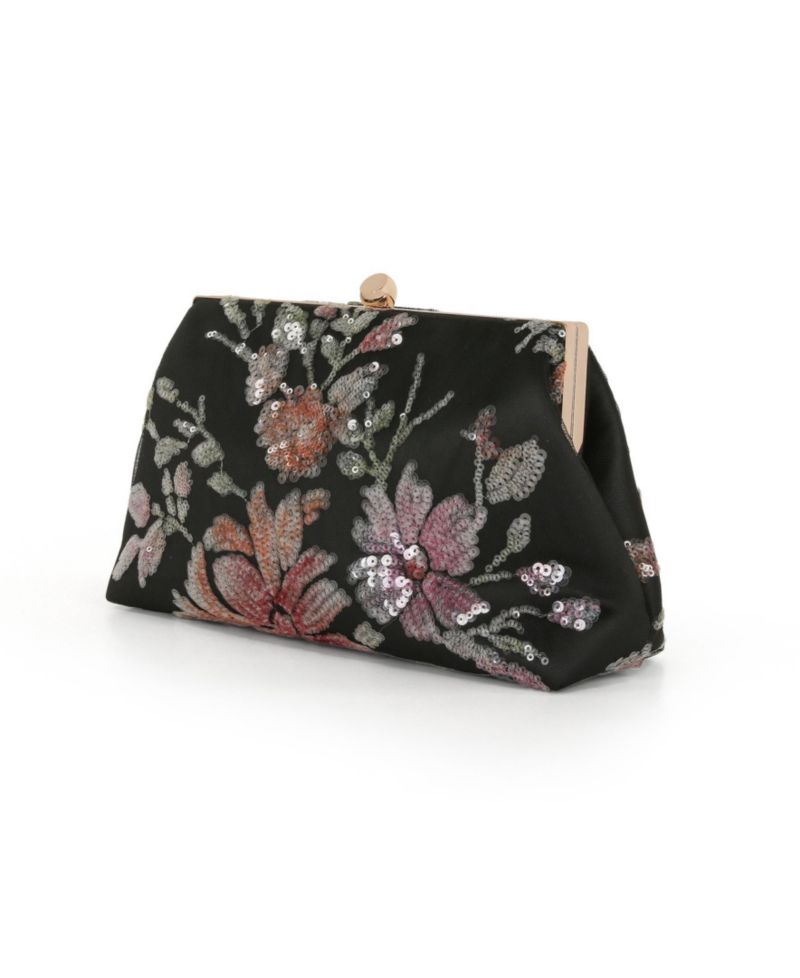 Woman's Lyric Sequin Floral Satin Top Handle