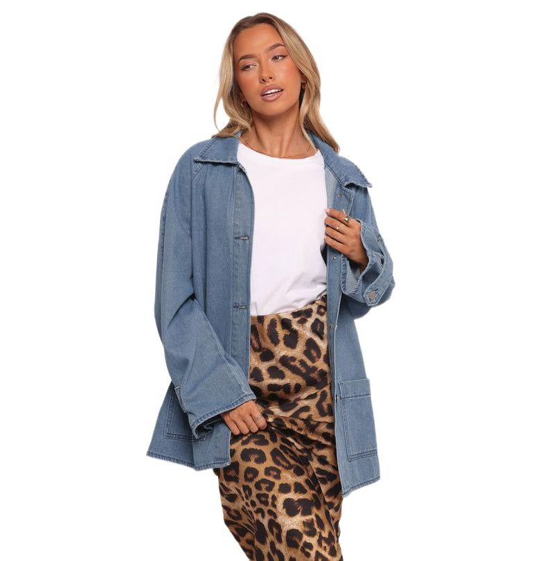 Women's Novan Oversized Shacket - Denim 10