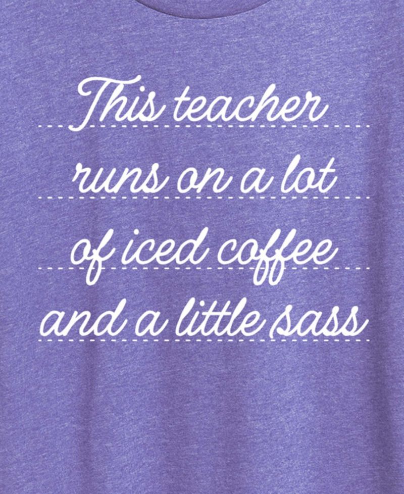 Plus Size This Teacher Runs on Coffee Graphic T-Shirt