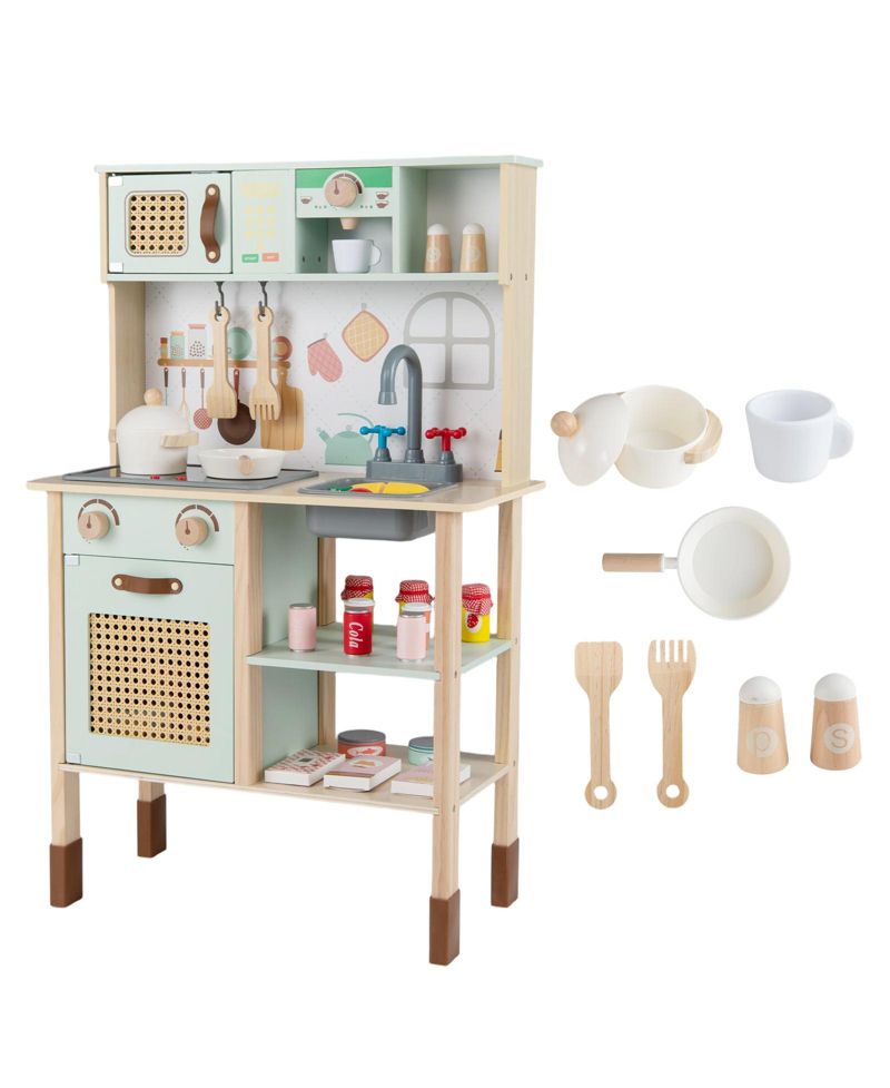 Wooden Retro Play Kitchen With Lights and Sounds