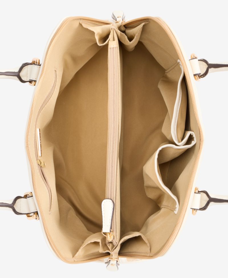 Belted Monogram Straw Dome Satchel