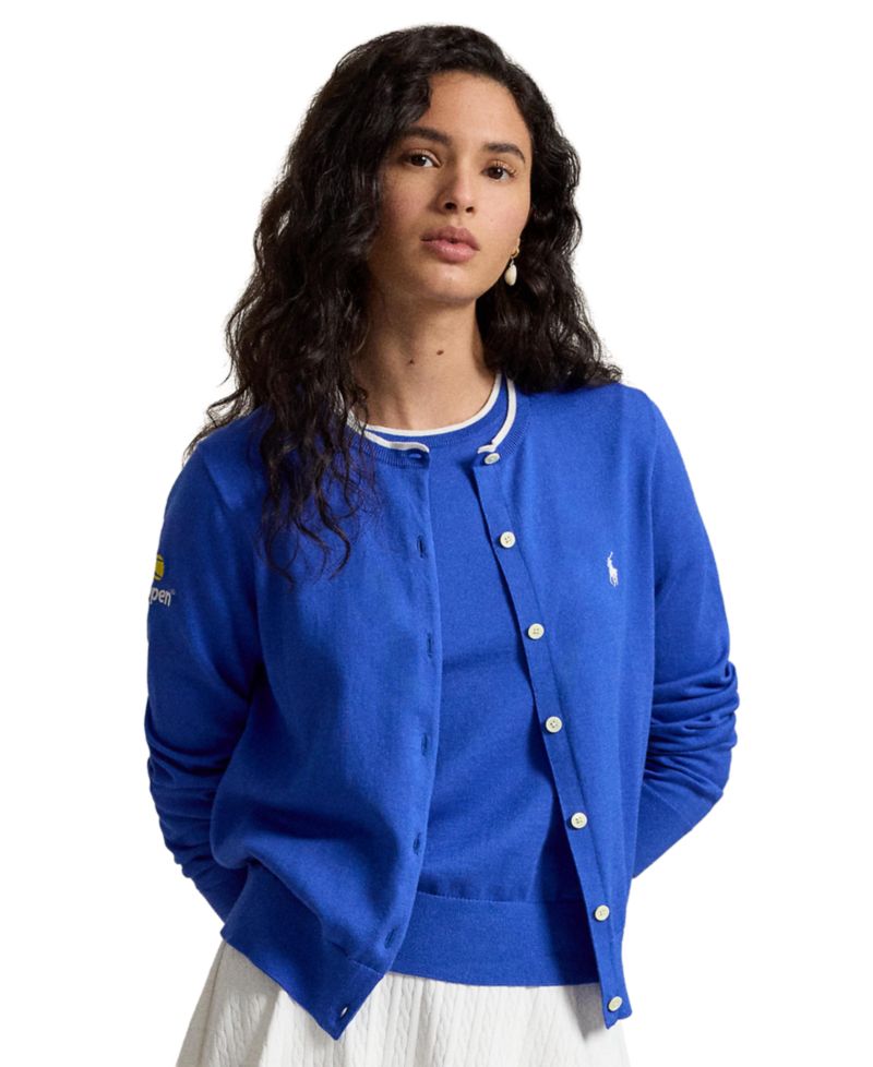 Women's US Open Crew Neck Long-Sleeve Cardigan Sweater