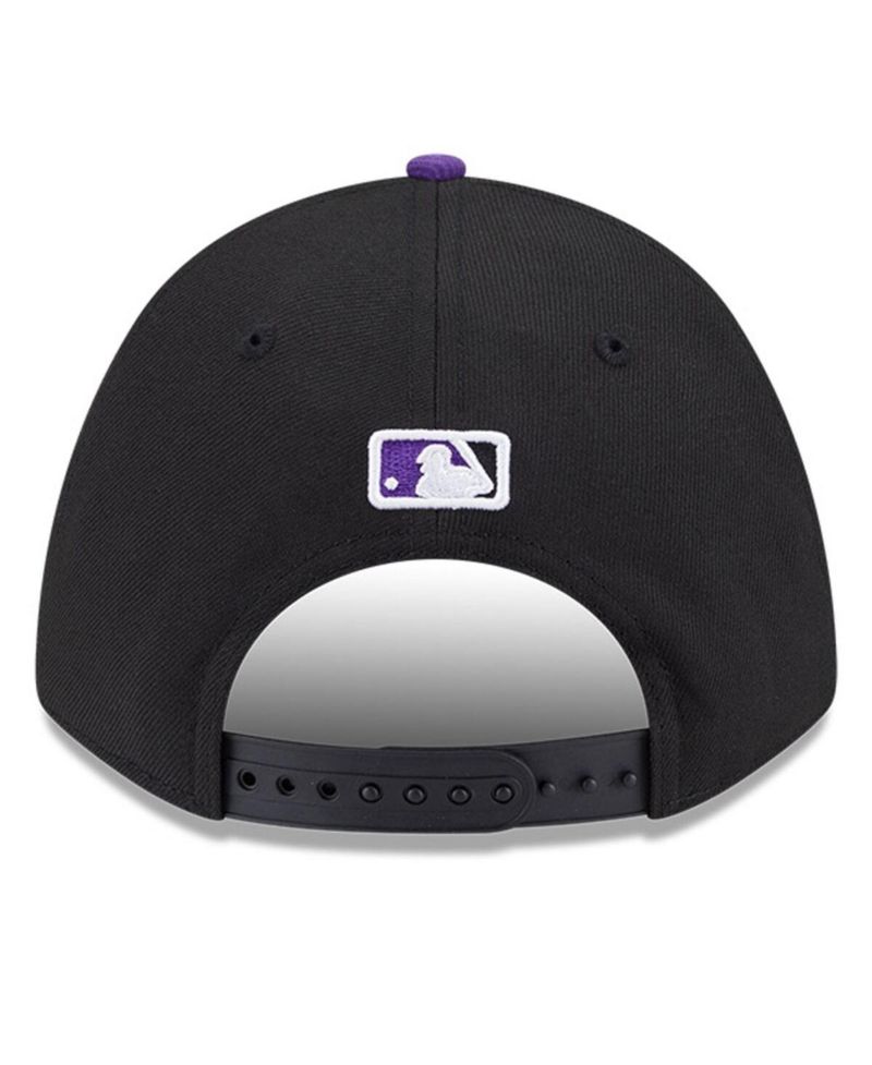 Men's Black/Purple Colorado Rockies Player Replica 9FORTY Adjustable Hat