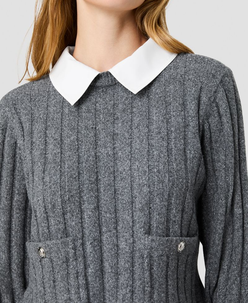 Women's Collared Keyhole Long-Sleeve Top