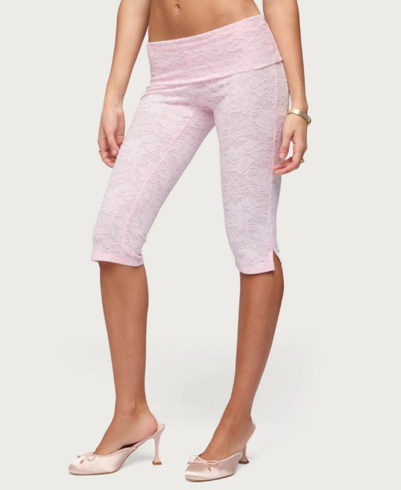 Women's Talisa Foldover Lace Capri Leggings