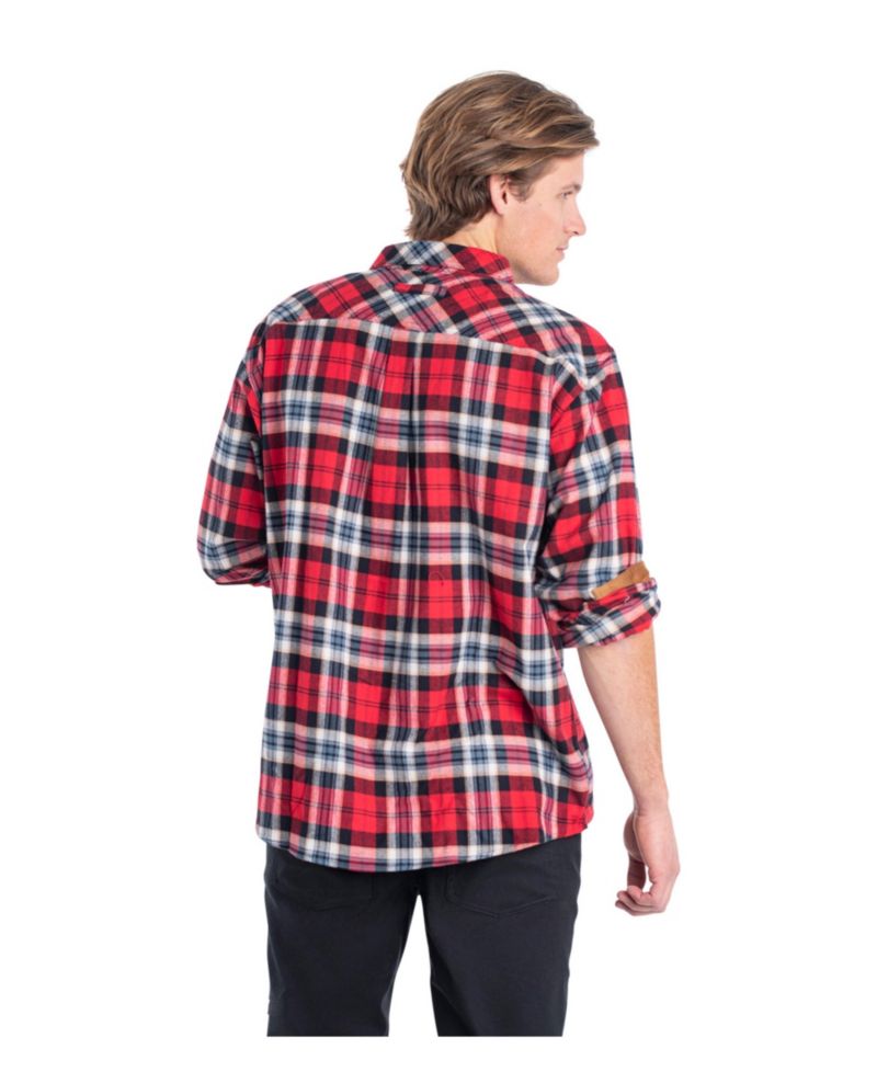 Men's Big & Tall Plaid Stretch Long-Sleeve Button-Down Shirt