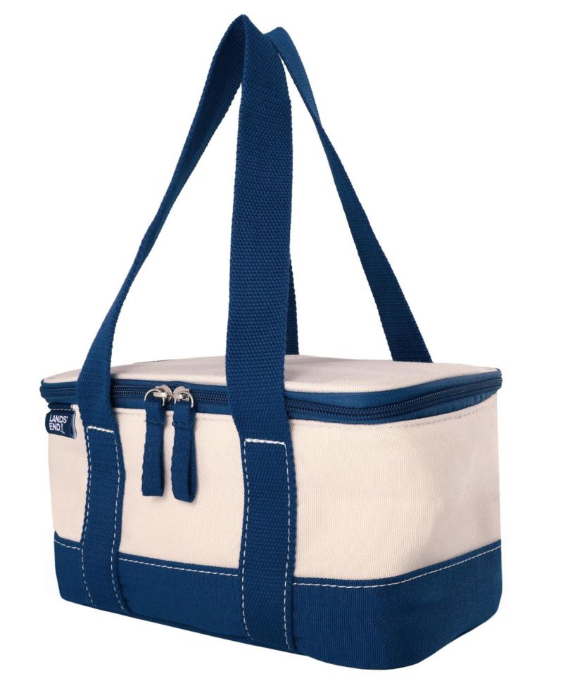 Rectangular Small Cooler Bag Insulated 1.5 Gal, Canvas Soft Cooler with Tote Handles and Zip Closure