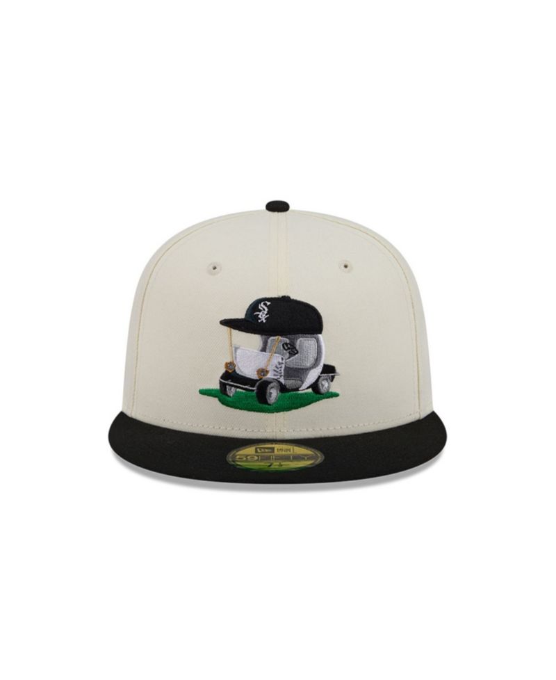 Men's Cream/Black Chicago White Sox Bullpen Cart 59FIFTY Fitted Hat